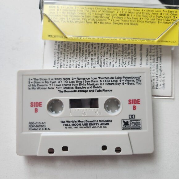 The Worlds Most Beautiful Melodies Cassette Tape Full Moon & Empty Arms Twin Pia - Picture 4 of 4